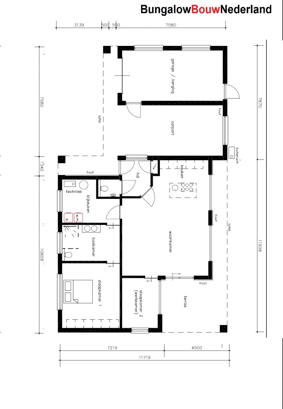 B160 levensloopbestendige bungalow plattegrond Staalframebouw ATLANTA-MBS METEOR 