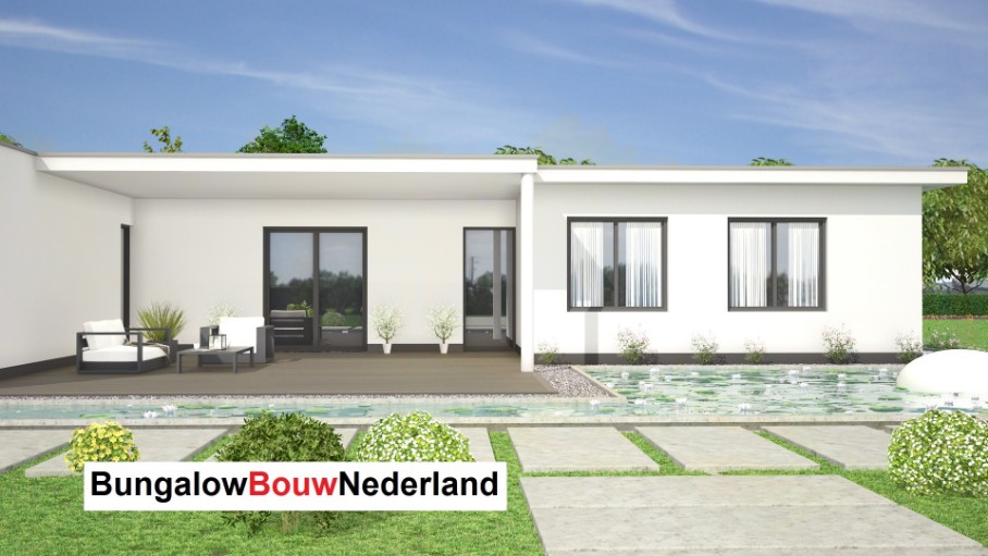 BUNGALOWBOUW NEDERLAND L 132 V1 plat dak levensloopbestendig rolstoelvriendelijk 