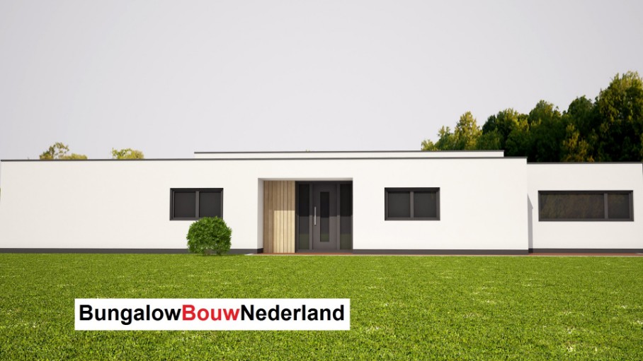 Bungalow bouwen met modern prefab staalframe bouwsysteem ontwerp L110