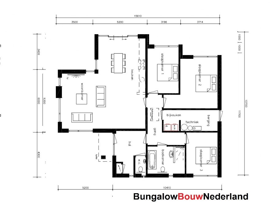 Bungalow bouwen nederland 147v2 betaalbaar en sleutelklaar in PREFAB bouw  staalframebouw