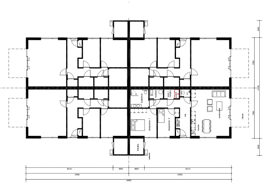 BungalowBouw NEDERLAND GS 01-04  geschakelde bungalows