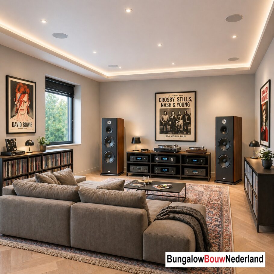 BungalowBouwNederland  H301 interieur inspiratie foto plaatje woninginrichting woonkamer hoog plafond 