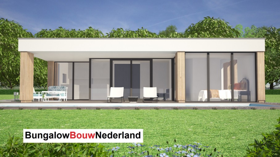 BungalowBouwNederland type 144 modern levensloopbestendig veel glas ATLANTA MBS Staalframebouw