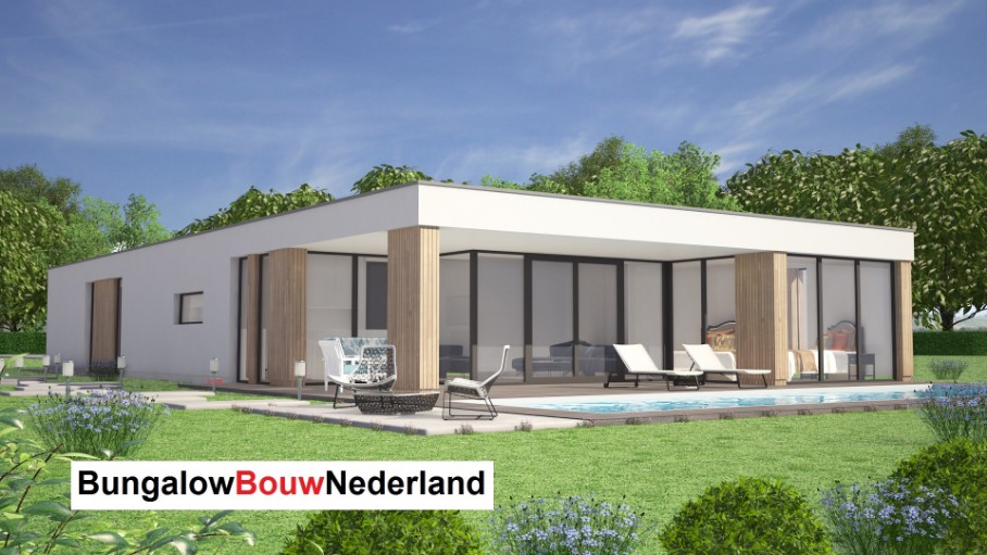 BungalowBouwNederland type 144 modern levensloopbestendig veel glas ATLANTA MBS Staalframebouw