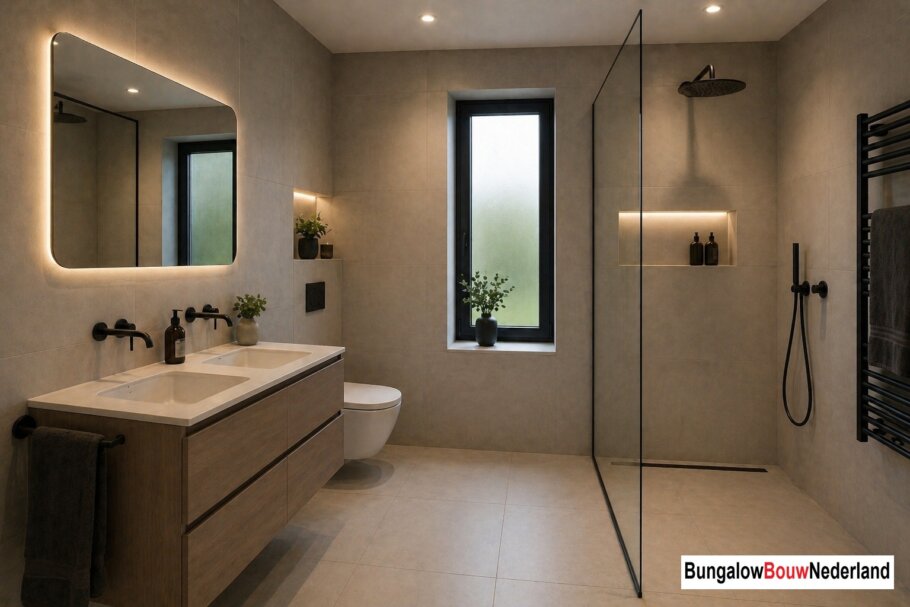 BungalowBouwNederland.nl A-150 interieur indeling foto woonkamer slaapkamer badkamer keuken 