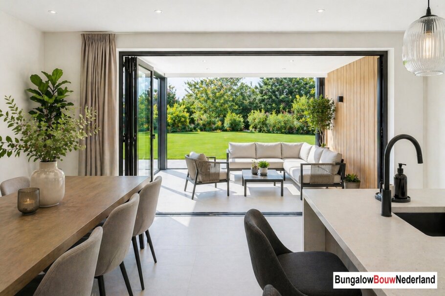 BungalowBouwNederland.nl A-150 interieur indeling foto woonkamer slaapkamer badkamer keuken 