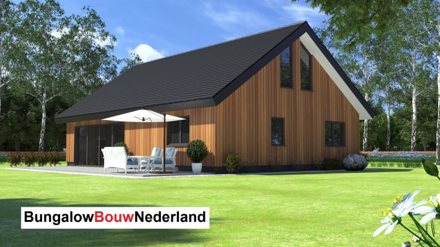 Bungalowbouw- Nederland K127 moderne woning hellend schuin dak passief bouwe