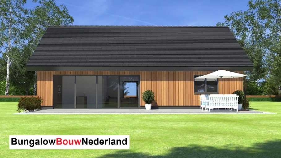 Bungalowbouw- Nederland K127 moderne woning hellend schuin dak passief bouwe Bungalowbouw- Nederland K127 moderne woning hellend schuin dak passief bouwe