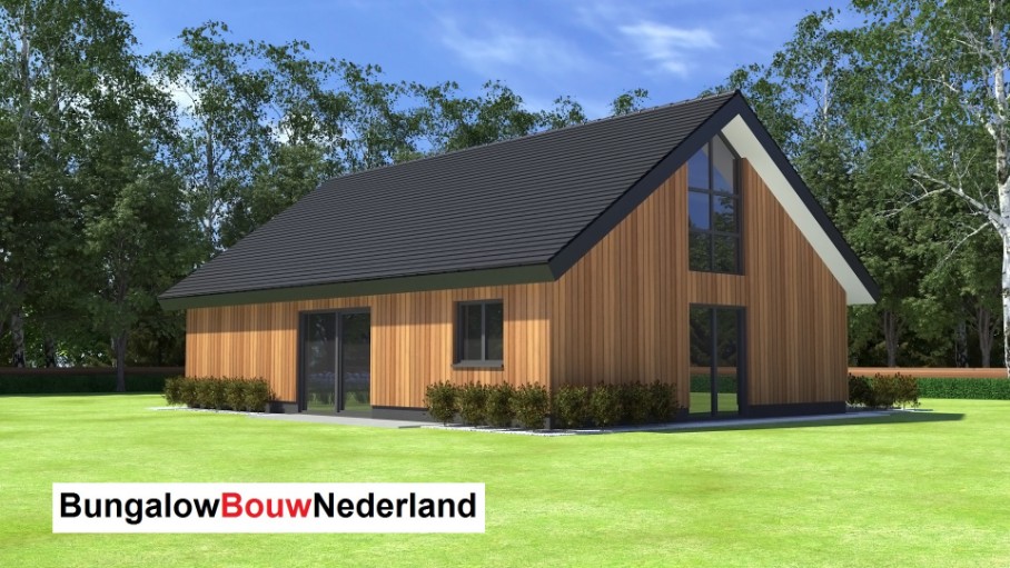 Bungalowbouw- Nederland K127 moderne woning hellend schuin dak passief bouwe Bungalowbouw- Nederland K127 moderne woning hellend schuin dak passief bouwe