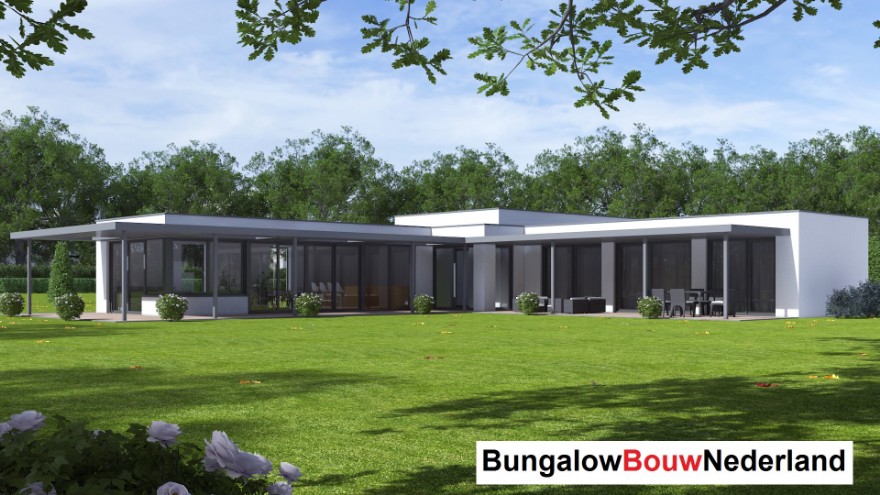 Bungalowbouw Nederland B168 gelijkvloerse woning met overdekt terras staalframebouw Nederland Bungalowbouw Nederland B168 gelijkvloerse woning met overdekt terras staalframebouw Nederland