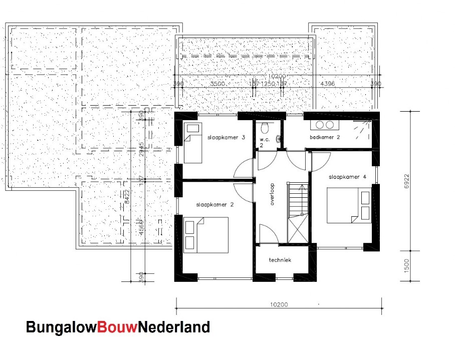 Bungalowbouw-Nederland H377 moderne kubistische levenloopbestendige villawoning met verdieping