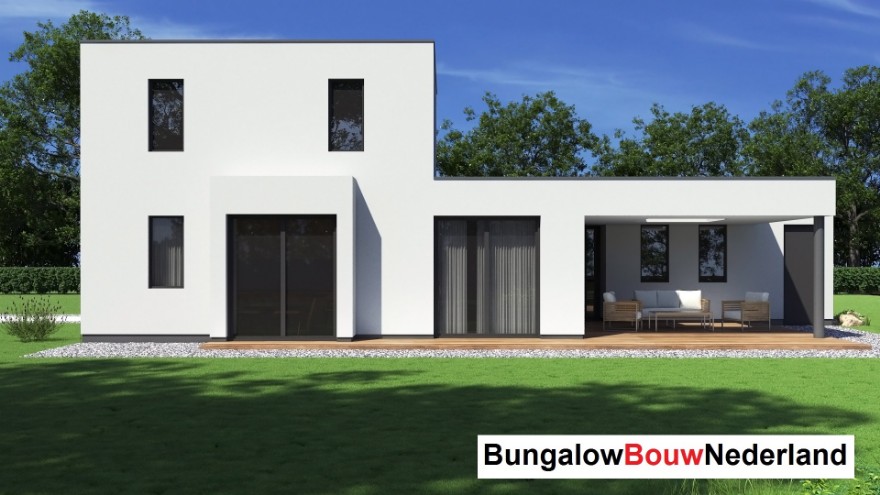 Bungalowbouw-Nederland H378 levensloopbestendige woning met verdieping staalframebouw 