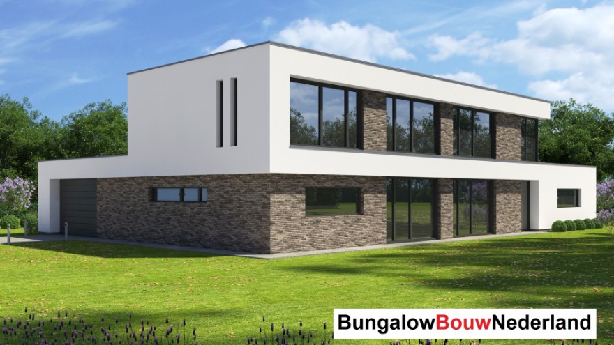 Bungalowbouw-Nederland H381 v1 Moderne  levensloopbestendig huis  verdieping staalframebouw  Bungalowbouw-Nederland H381 v1 Moderne  levensloopbestendig huis  verdieping staalframebouw
