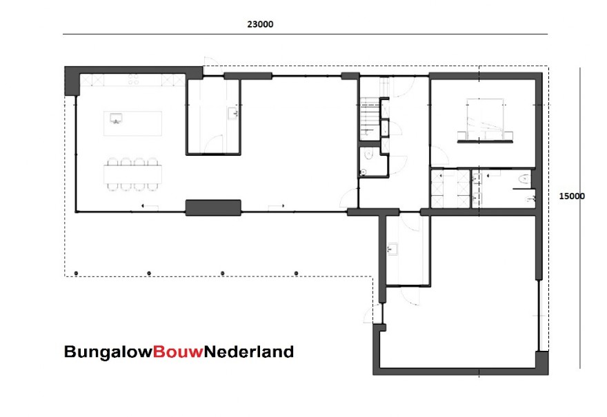 Bungalowbouw-Nederland H381 v1 Moderne  levensloopbestendig huis  verdieping staalframebouw  Bungalowbouw-Nederland H381 v1 Moderne  levensloopbestendig huis  verdieping staalframebouw