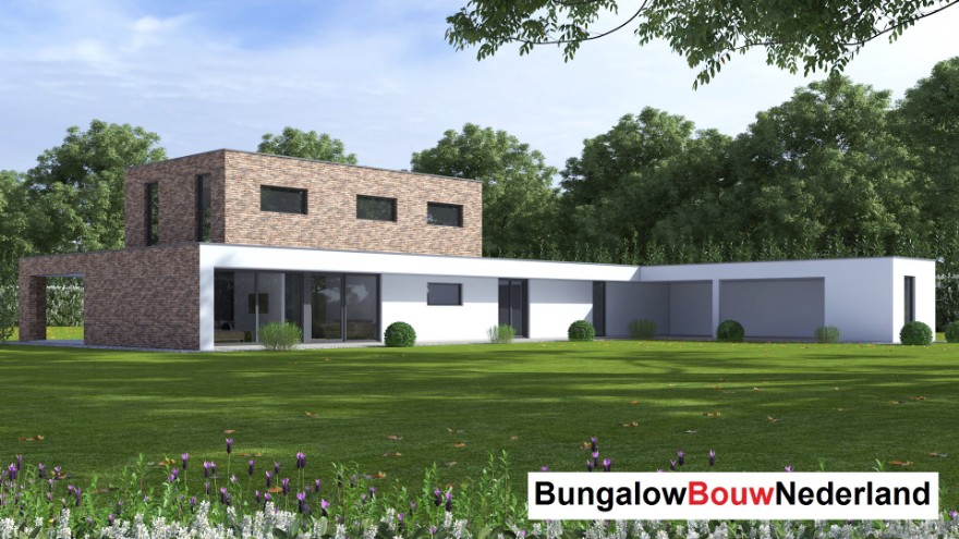 Bungalowbouw Nederland H388 moderne kubistische levensloopbestendige woning Staalframebouw Bungalowbouw Nederland H388 moderne kubistische levensloopbestendige woning Staalframebouw