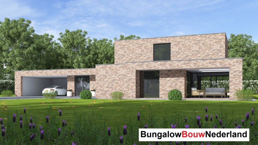 Bungalowbouw Nederland H388 moderne kubistische levensloopbestendige woning Staalframebouw Bungalowbouw Nederland H388 moderne kubistische levensloopbestendige woning Staalframebouw