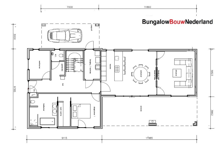 Bungalowbouw Nederland H389 ATLANTA MBS staalframebouw moderne levensloopbestendige woning 