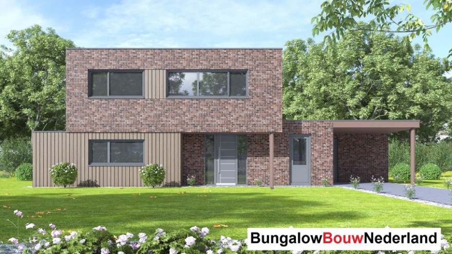 Bungalowbouw Nederland H392 gelijkvloerse woning met kleine verdieping door  staalframebouw nederland