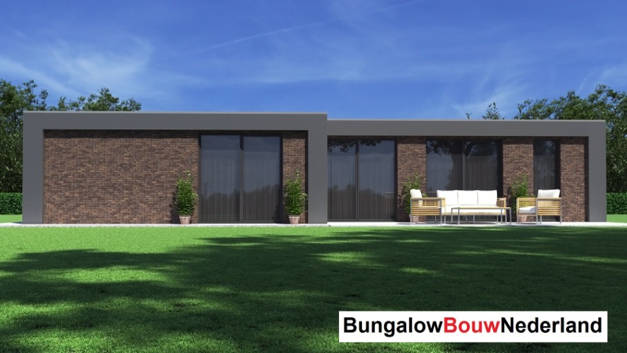 Bungalowbouw-Nederland L157 platdak bungalow bouwen vanaf 250.000 aannemer ATLANTA MBS 