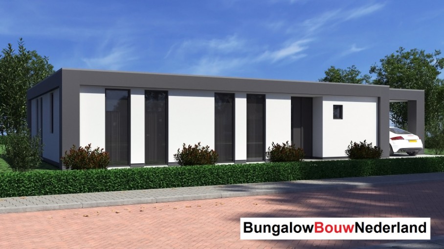 Bungalowbouw-Nederland L157 platdak bungalow bouwen vanaf 250.000 aannemer ATLANTA MBS 