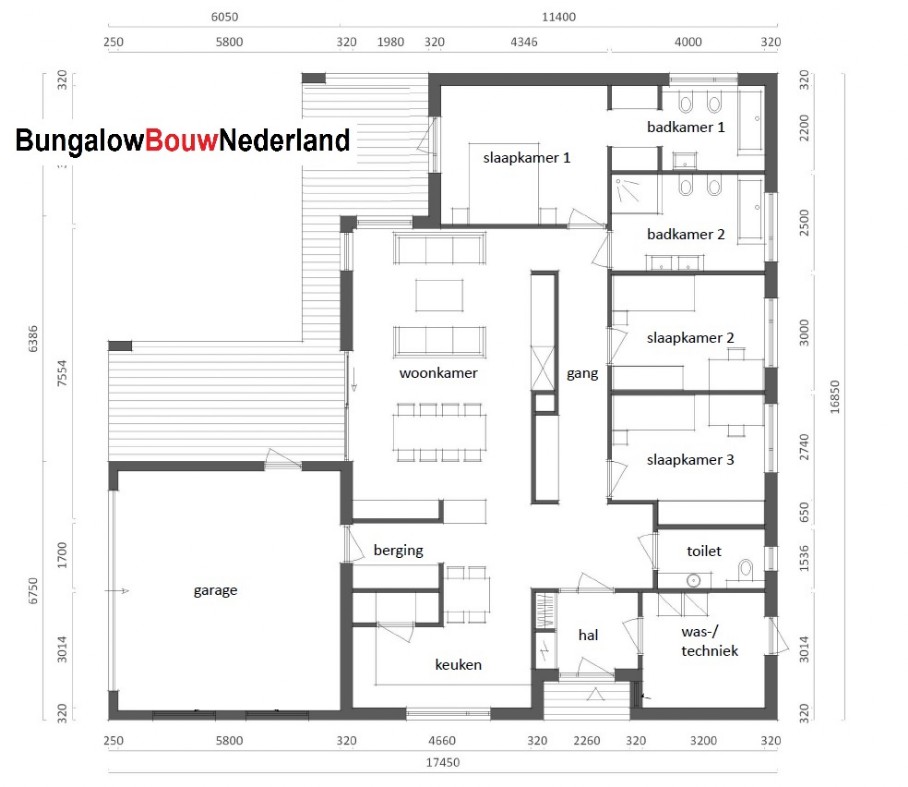 Bungalowbouw-Nederland L159 energieneutraal modern ontwerp met ATLANTA-MBS staalframe  