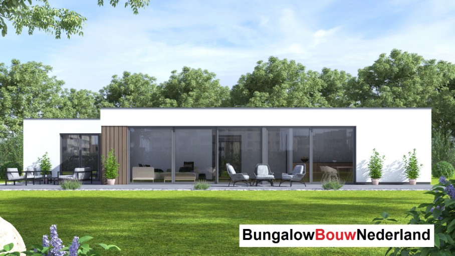 Bungalowbouw Nederland L169 levensloopwoning plat dak  4 vier slaapkamers ATLANTA MBS staalframe 