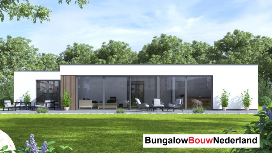Bungalowbouw Nederland L169 levensloopwoning plat dak 3 drie 4 vier slaapkamers staalframebouw nederland