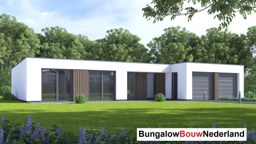 Bungalowbouw Nederland L169 levensloopwoning plat dak 3 drie 4 vier slaapkamers staalframebouw nederland