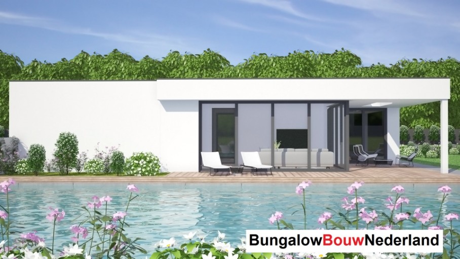 Bungalowbouw Nederland plat dak goedkoop bouwen ATLANTA MBS staalframe L145 Bungalowbouw Nederland plat dak goedkoop bouwen ATLANTA MBS staalframe L145