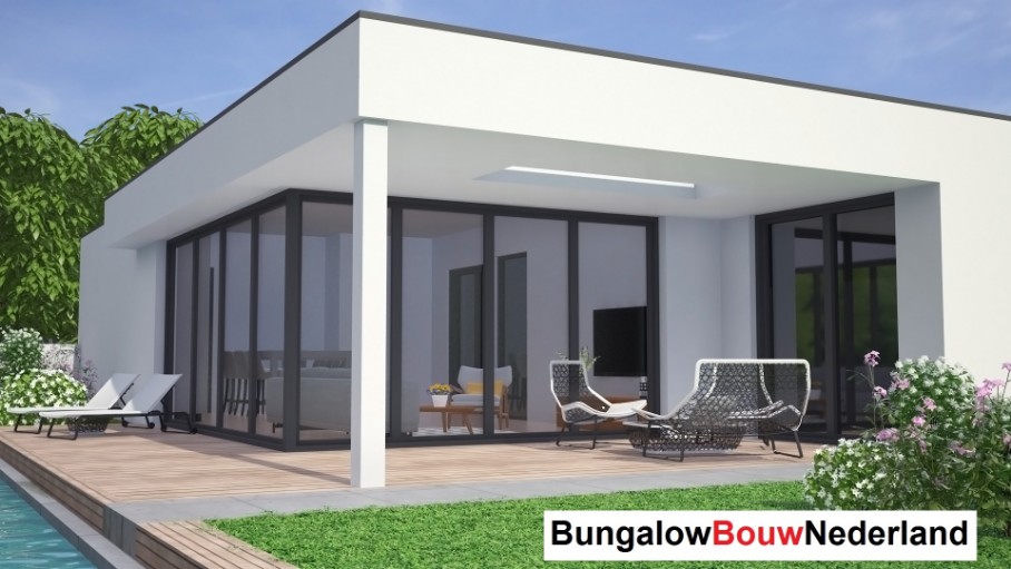 Bungalowbouw Nederland plat dak goedkoop bouwen ATLANTA MBS staalframe L145 