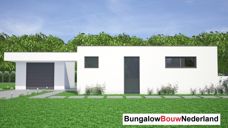 Bungalowbouw Nederland type L 145 plat dak goedkoop bouwen staalframe