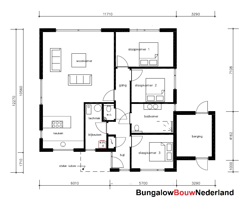 Bungalowbouw nederland B161 moderne energieneutrale woning met ATLANTA MBS staalframe constructie Bungalowbouw nederland B161 moderne energieneutrale woning met ATLANTA MBS staalframe constructie