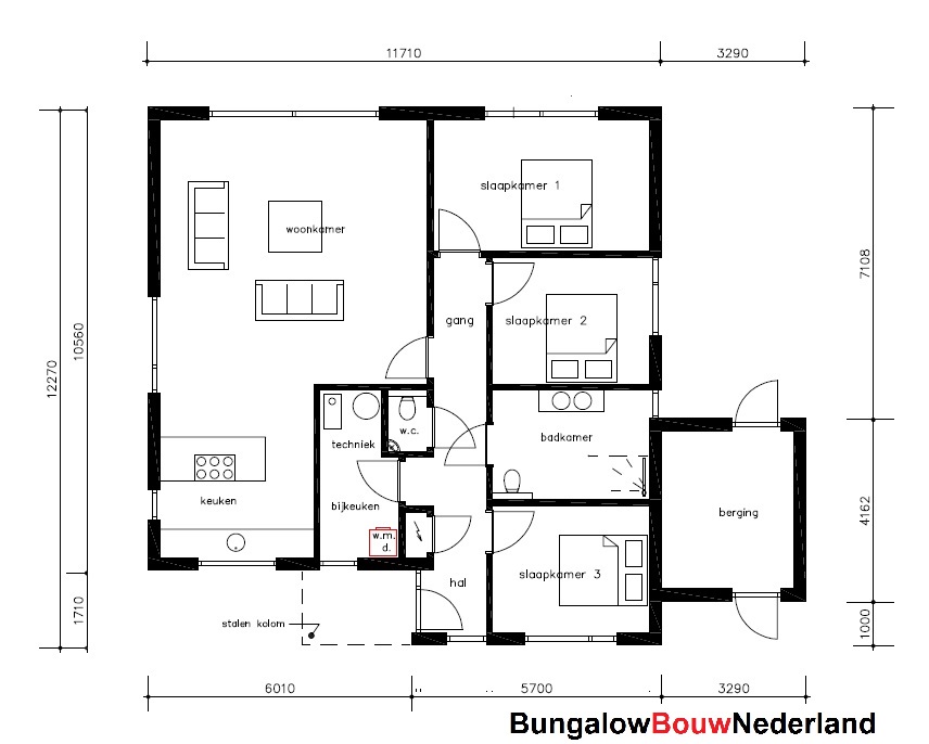 Bungalowbouw nederland B161 moderne energieneutrale woning met ATLANTA MBS staalframe constructie