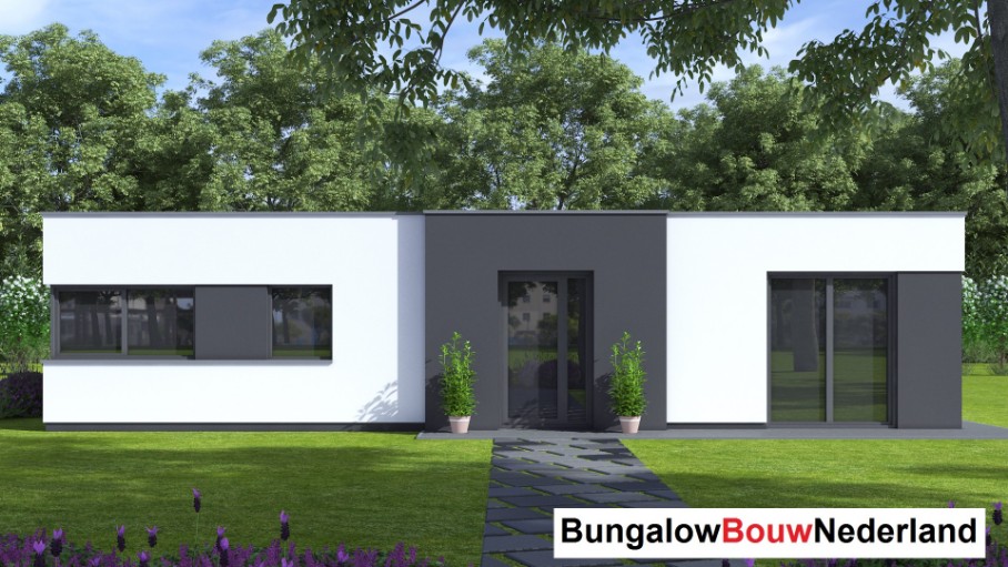 Bungalowbouw-nederland L163 v1 eenlaags platdakserie efficient