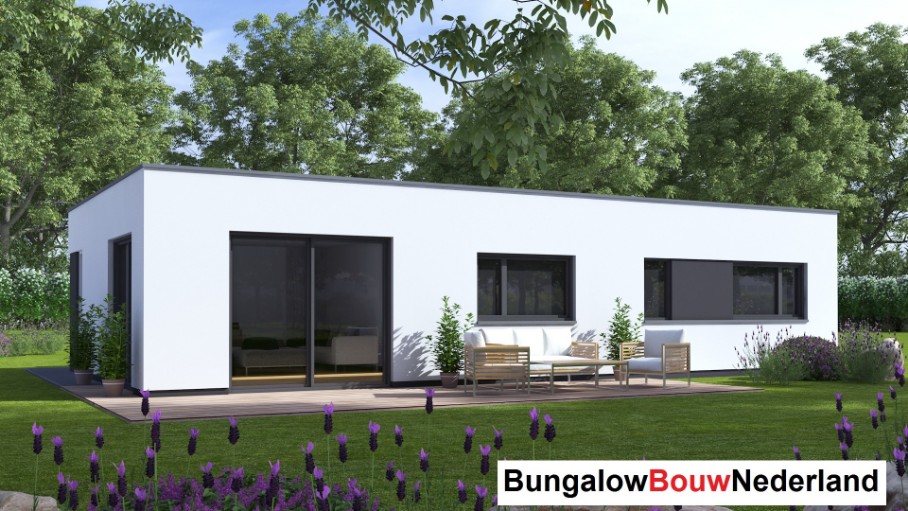 Bungalowbouw-nederland L163 v1 eenlaags platdakserie efficient