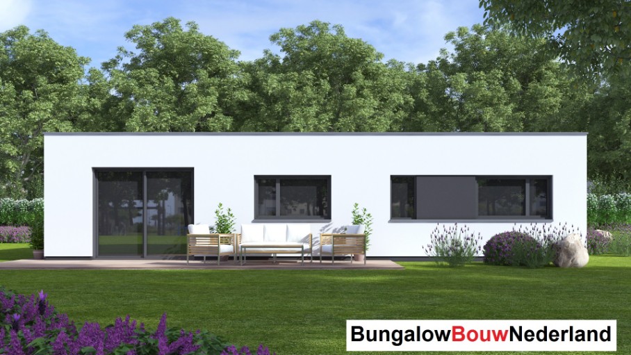 Bungalowbouw-nederland L163 v1 eenlaags platdakserie efficient