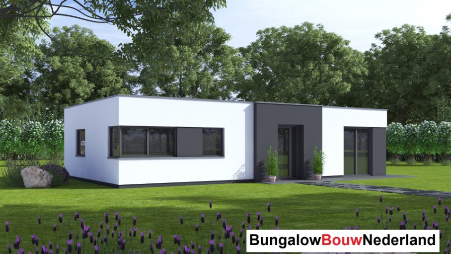 Bungalowbouw-nederland L163 v1 eenlaags platdakserie efficient