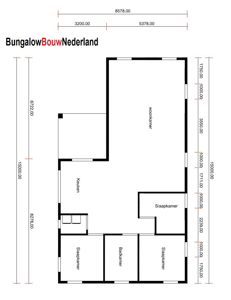 Bungalowbouw nederland type B188 plat dak versie betaalbare woningen vanaf 150.000 euro