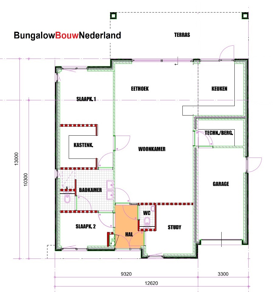 BungalowbouwNederland B151 moderne levensloopbestendige bungalow met plat dak ATLANTA MBS