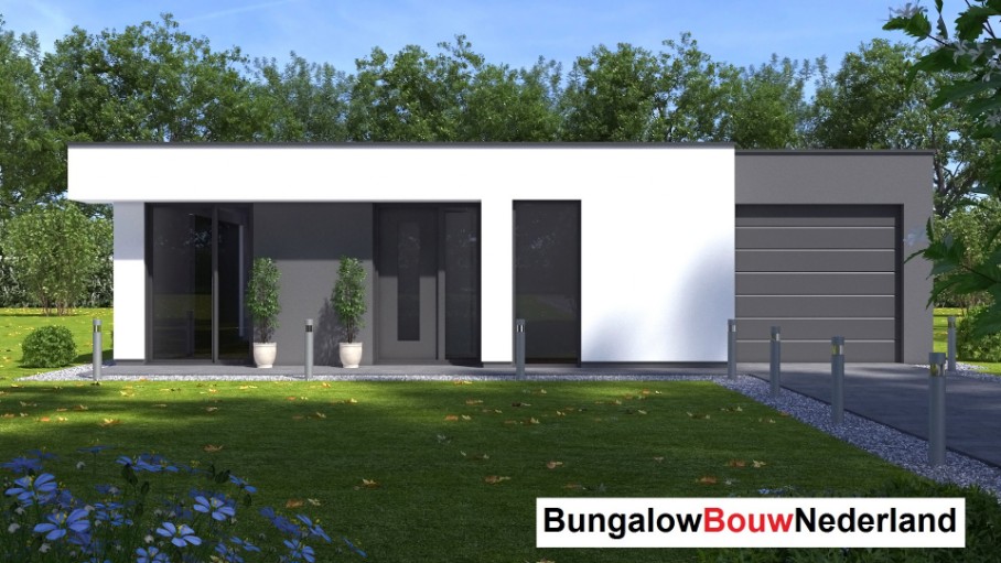 BungalowbouwNederland B151 moderne levensloopbestendige bungalow met plat dak ATLANTA MBS