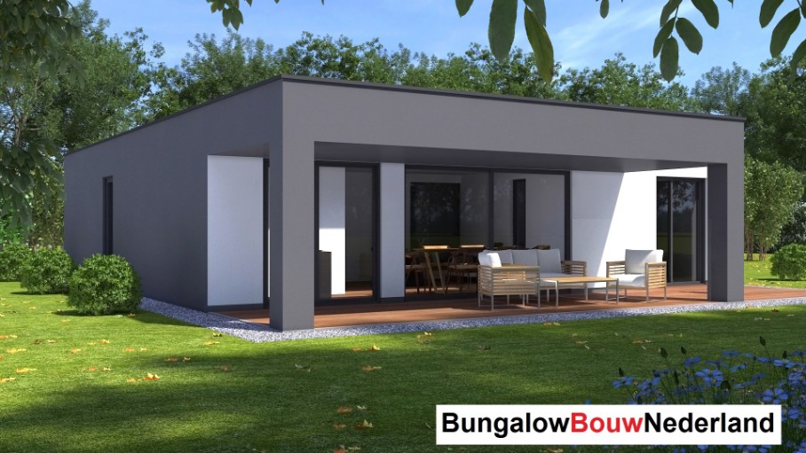 BungalowbouwNederland B151 moderne levensloopbestendige bungalow met plat dak ATLANTA MBS