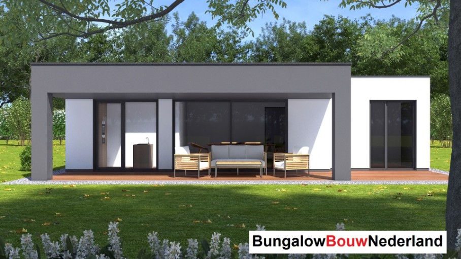 BungalowbouwNederland B151 moderne levensloopbestendige bungalow met plat dak ATLANTA MBS