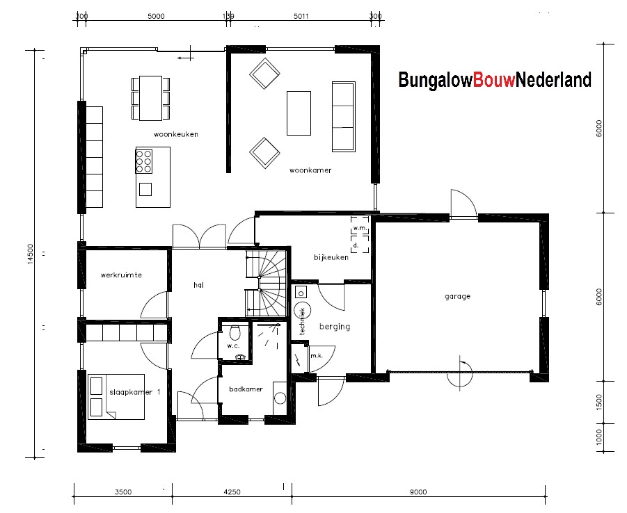 BungalowbouwNederland H391  levensloopbestendige woning van ATLANTA MBS Staalframebouw 