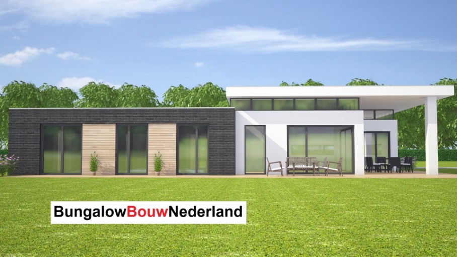 BungalowbouwNederland L143 levensloopbestendig verhoogde woonkamer ATLANTA MBS staalframebouw    