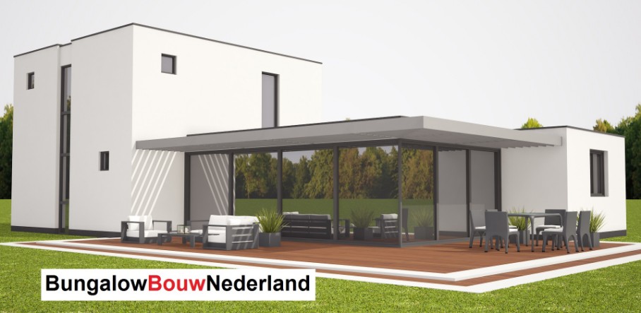 Bungalowbouwnederland H329 levensloopbestendig met gastenverdieping staalframebouw  