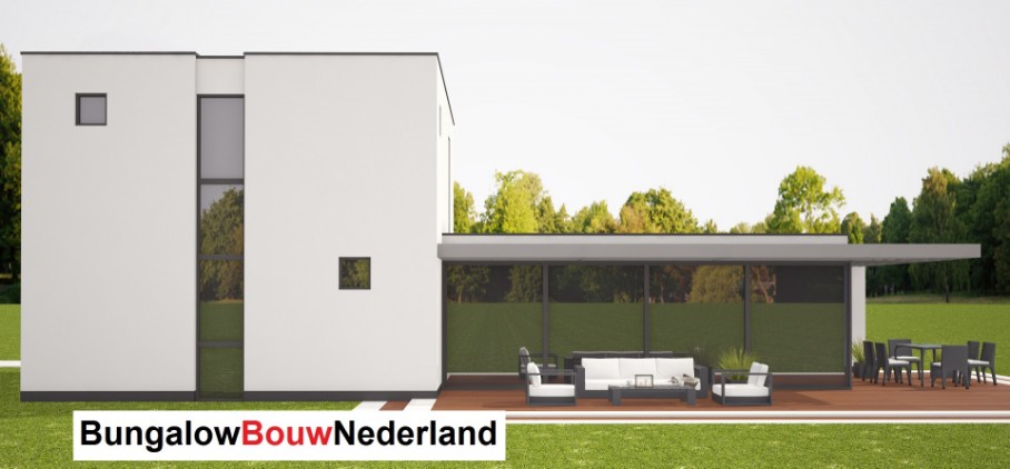 Bungalowbouwnederland H329 levensloopbestendig met gastenverdieping staalframebouw  