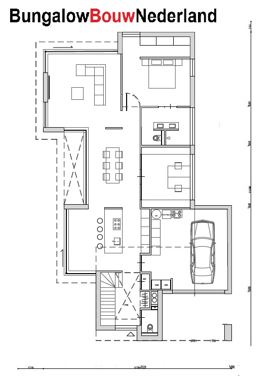 Bungalowbouwnederland H347 met kleine verdieping voor gasten Bungalowbouwnederland H347 met kleine verdieping voor gasten