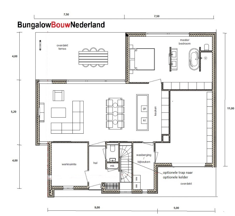 Bungalowbouwnederland L124 levenloopbestendig gelijkvloers energieneutraal 