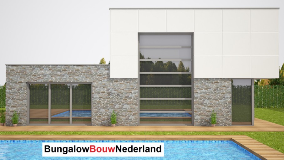 Bungalowbouwnederland M334 moderne semibungalow gelijkvloers met verdieping