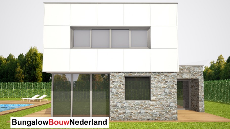 Bungalowbouwnederland M334 moderne semibungalow gelijkvloers met verdieping